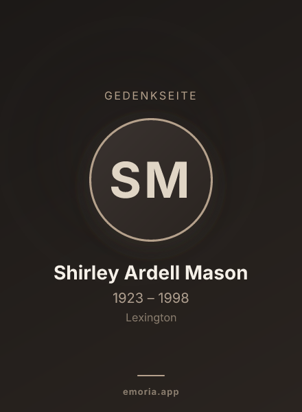 Gedenkportrait von Shirley Ardell Mason