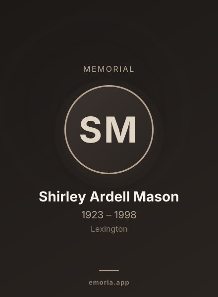 Memorial portrait of Shirley Ardell Mason