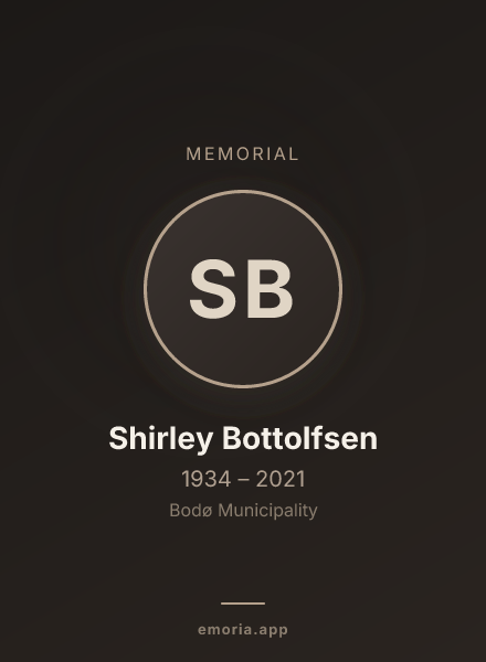 Memorial portrait of Shirley Bottolfsen