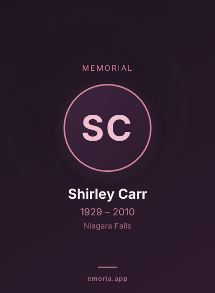 Memorial portrait of Shirley Carr