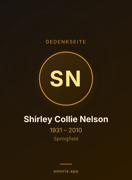 Gedenkportrait von Shirley Collie Nelson