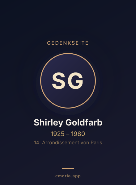 Gedenkportrait von Shirley Goldfarb