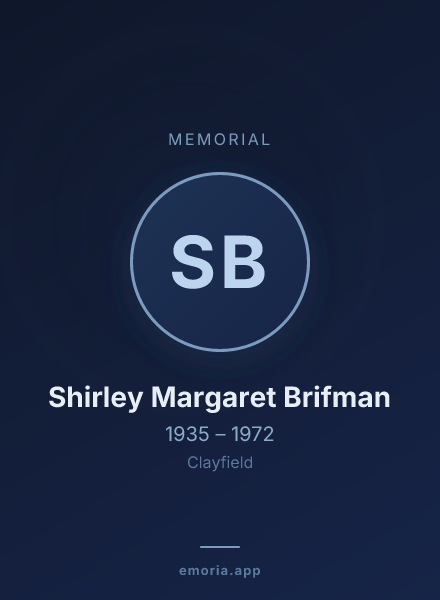 Memorial portrait of Shirley Margaret Brifman