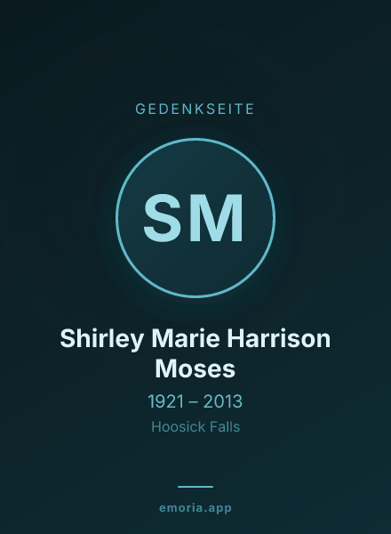 Gedenkportrait von Shirley Marie Harrison Moses