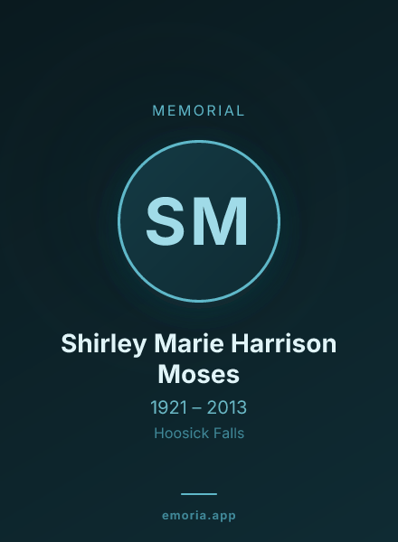 Memorial portrait of Shirley Marie Harrison Moses