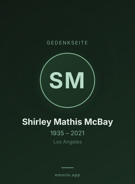 Gedenkportrait von Shirley Mathis McBay