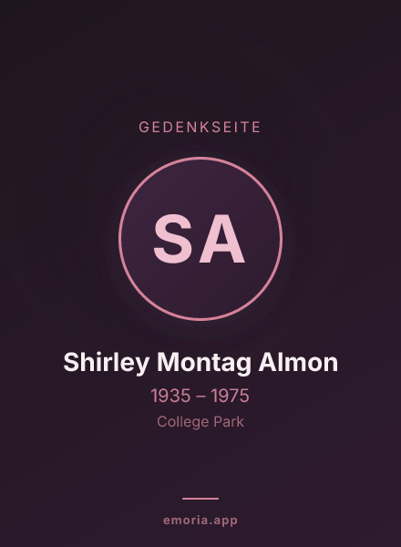 Gedenkportrait von Shirley Montag Almon