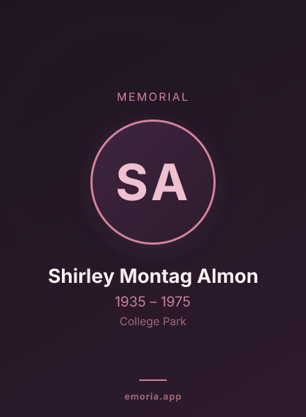 Memorial portrait of Shirley Montag Almon