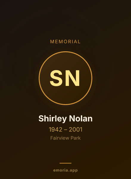 Memorial portrait of Shirley Nolan