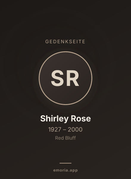 Gedenkportrait von Shirley Rose