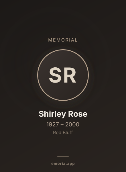 Memorial portrait of Shirley Rose