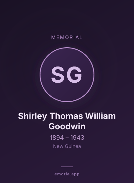 Memorial portrait of Shirley Thomas William Goodwin