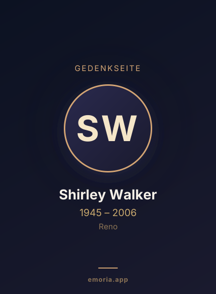 Gedenkportrait von Shirley Walker