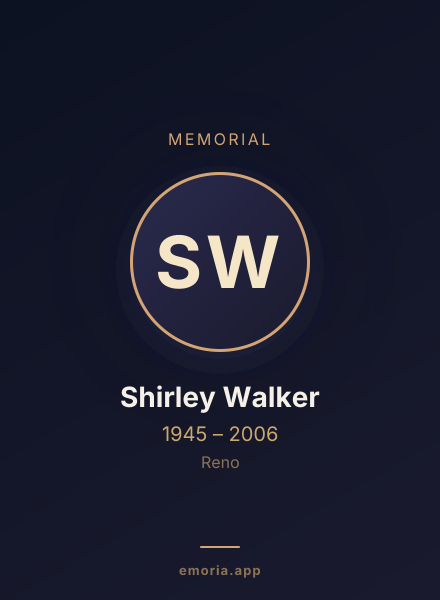 Memorial portrait of Shirley Walker