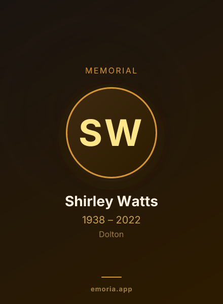 Memorial portrait of Shirley Watts
