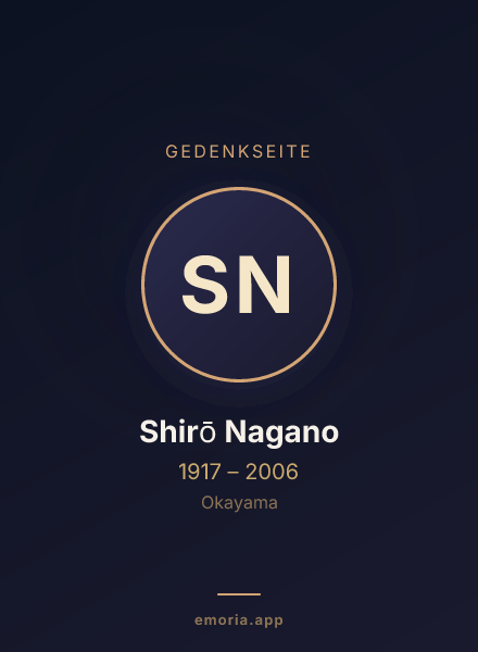 Gedenkportrait von Shirō Nagano