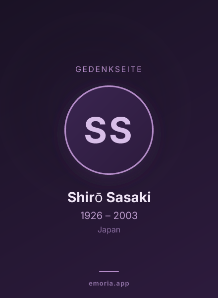 Gedenkportrait von Shirō Sasaki