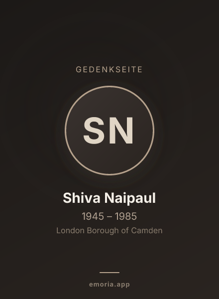 Gedenkportrait von Shiva Naipaul