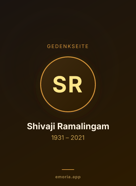 Gedenkportrait von Shivaji Ramalingam