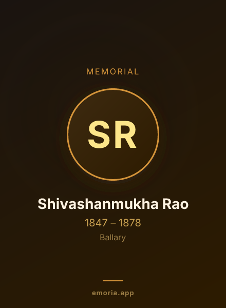 Memorial portrait of Shivashanmukha Rao