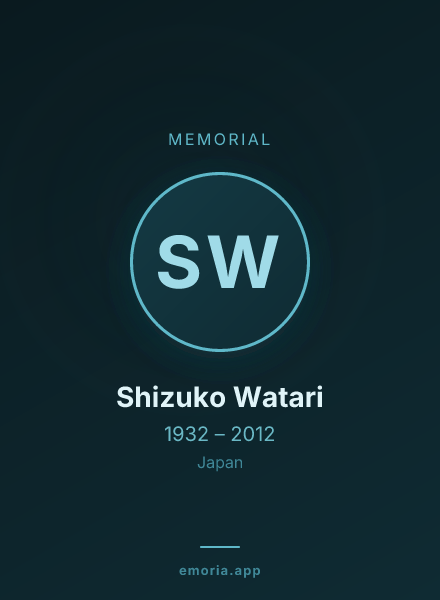 Memorial portrait of Shizuko Watari