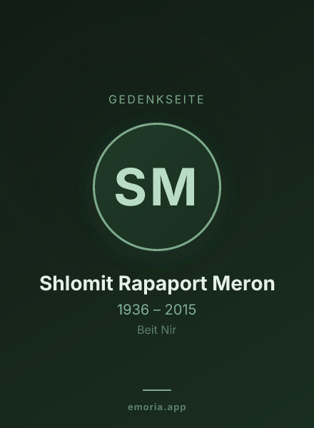 Gedenkportrait von Shlomit Rapaport Meron