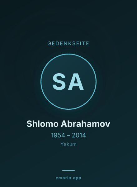 Gedenkportrait von Shlomo Abrahamov