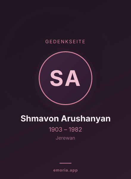 Gedenkportrait von Shmavon Arushanyan