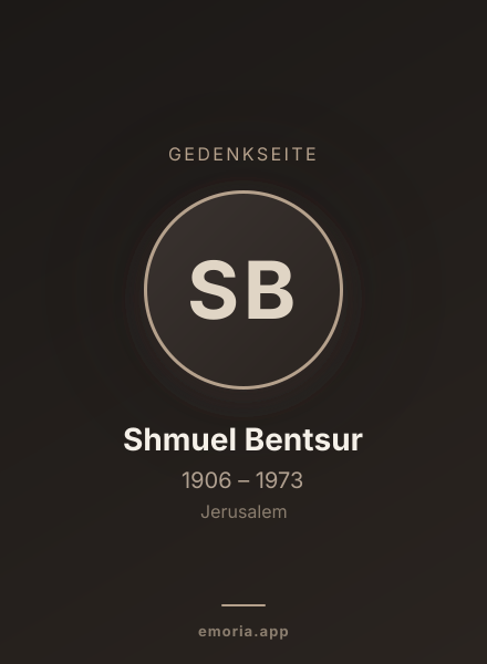 Gedenkportrait von Shmuel Bentsur