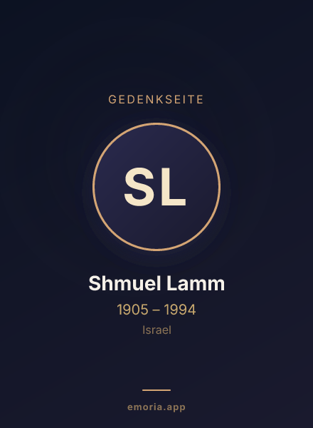 Gedenkportrait von Shmuel Lamm
