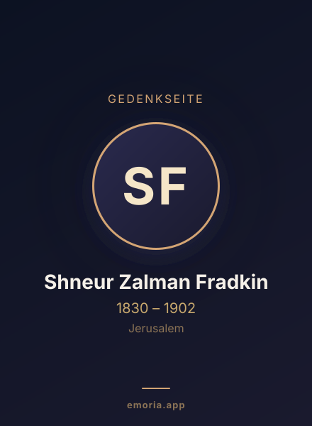 Gedenkportrait von Shneur Zalman Fradkin