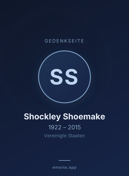 Gedenkportrait von Shockley Shoemake