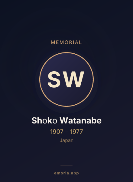 Memorial portrait of Shōkō Watanabe