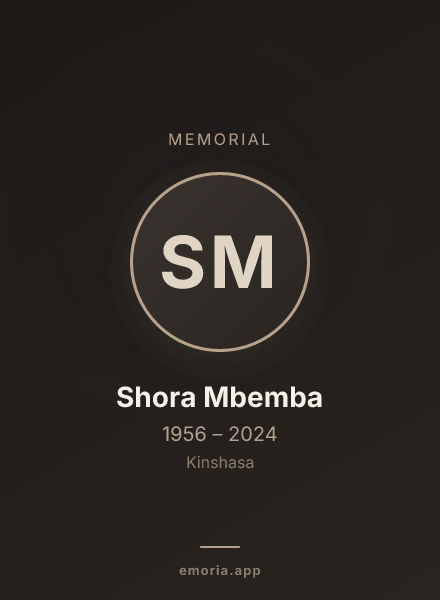 Memorial portrait of Shora Mbemba