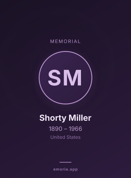 Memorial portrait of Shorty Miller