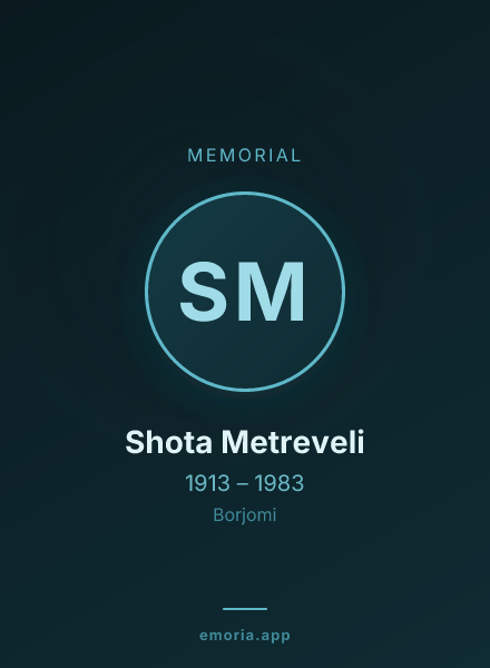 Memorial portrait of Shota Metreveli