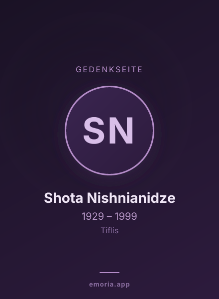 Gedenkportrait von Shota Nishnianidze