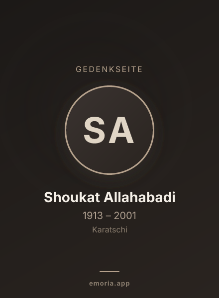 Gedenkportrait von Shoukat Allahabadi