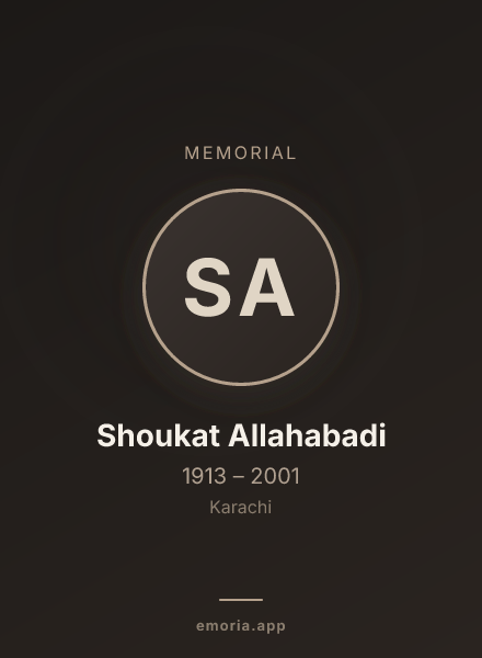 Memorial portrait of Shoukat Allahabadi
