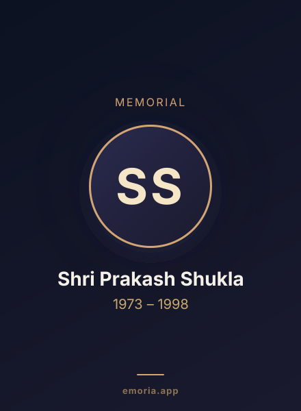 Memorial portrait of Shri Prakash Shukla