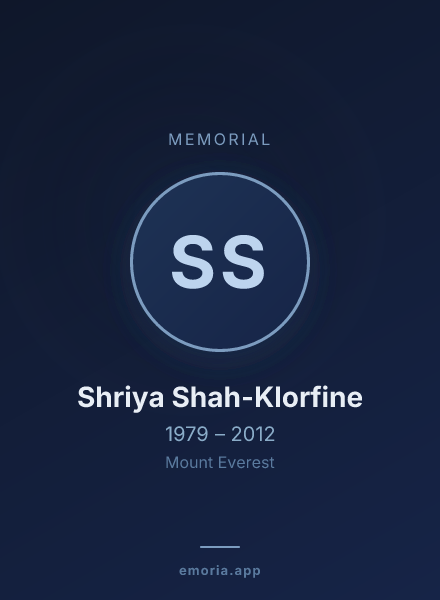 Memorial portrait of Shriya Shah-Klorfine