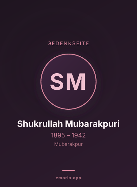 Gedenkportrait von Shukrullah Mubarakpuri