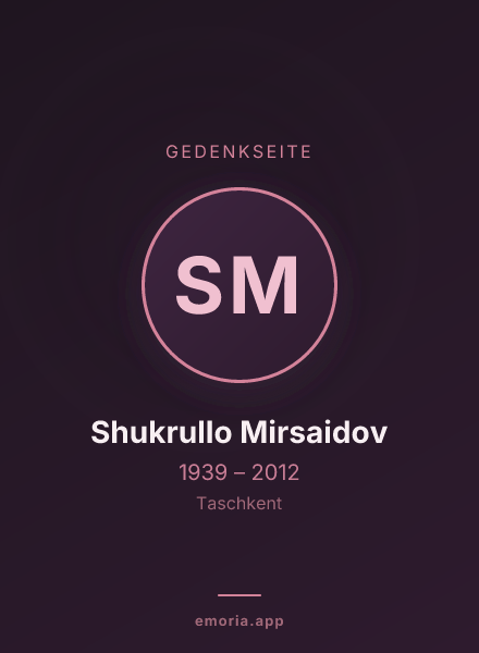 Gedenkportrait von Shukrullo Mirsaidov