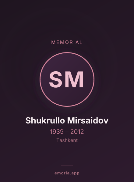 Memorial portrait of Shukrullo Mirsaidov