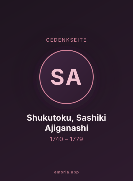 Gedenkportrait von Shukutoku, Sashiki Ajiganashi