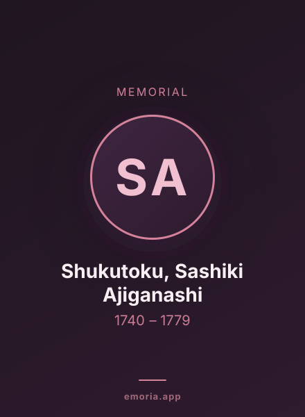 Memorial portrait of Shukutoku, Sashiki Ajiganashi