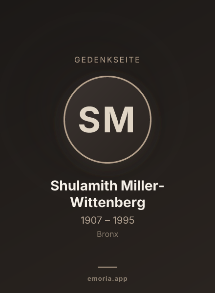 Gedenkportrait von Shulamith Miller-Wittenberg
