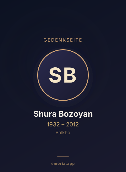 Gedenkportrait von Shura Bozoyan