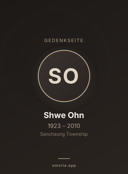 Gedenkportrait von Shwe Ohn