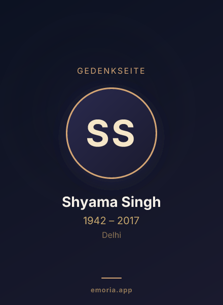 Gedenkportrait von Shyama Singh